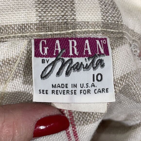 NWT Plaid A-Line Skirt Beige Pink Check Made in USA Size 10 Dead Stock 80s - Picture 13 of 14